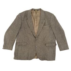 vintage American Trend gray & black Tweed Herringbone Sport Coat Blazer size 54